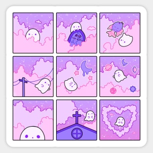 Halloween ghosts aesthetic moodboard Sticker